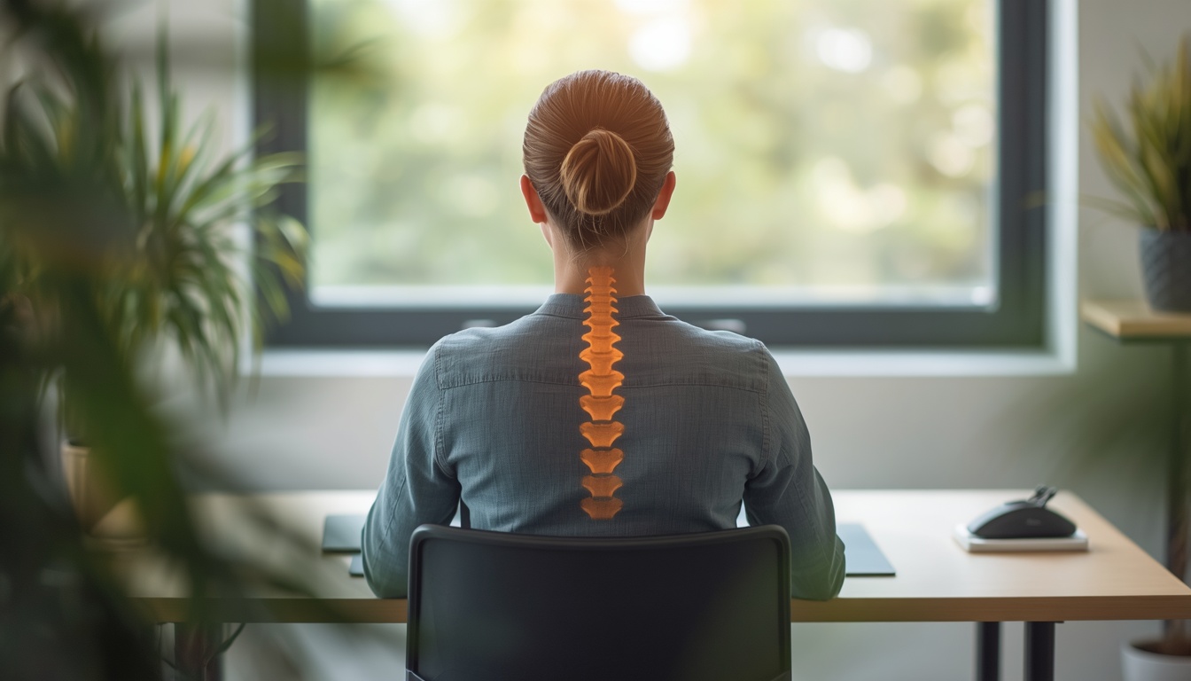 Greenfrscrub desk posture guidance illustration